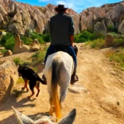 Private sunset horse riding tour through the fairy chimneys of Cappadocia.