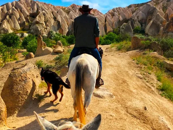 Private sunset horse riding tour through the fairy chimneys of Cappadocia.