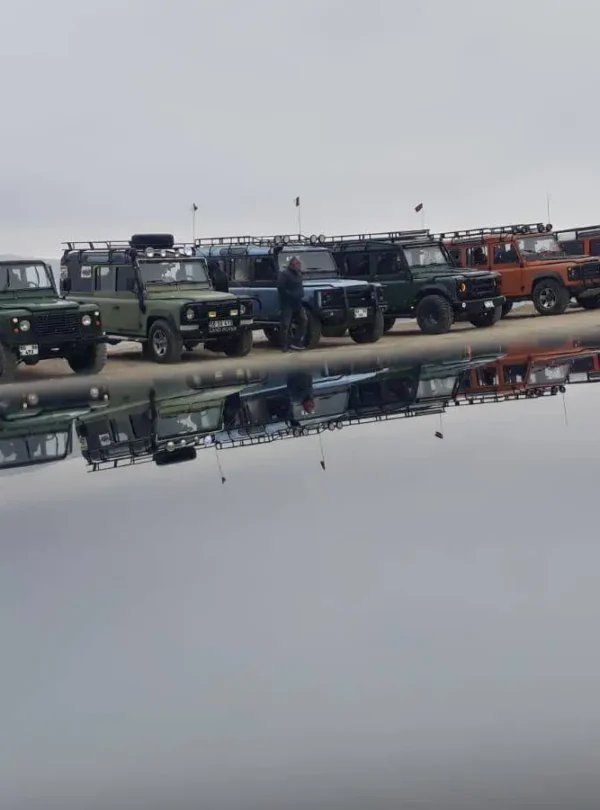 A licensed historian guide explaining the history of Cappadocia during a private Jeep tour.